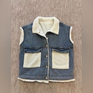 Denim Sherpa Vest
